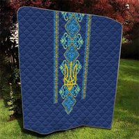 Vyshyvanka Day Quilt Ukrainian Folk Traditions Pattern Blue Version