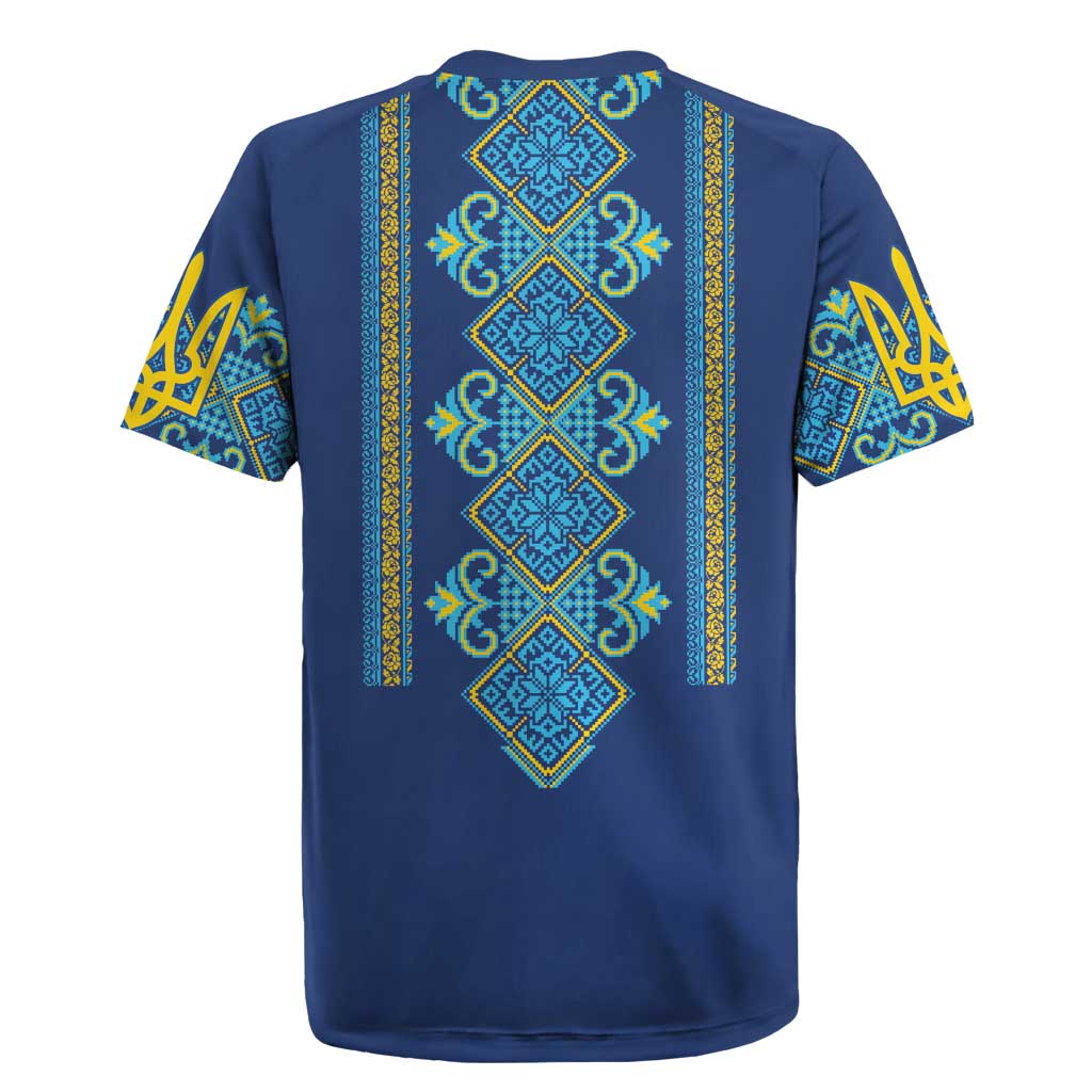 Vyshyvanka Day Rugby Jersey Ukrainian Folk Traditions Pattern Blue Version