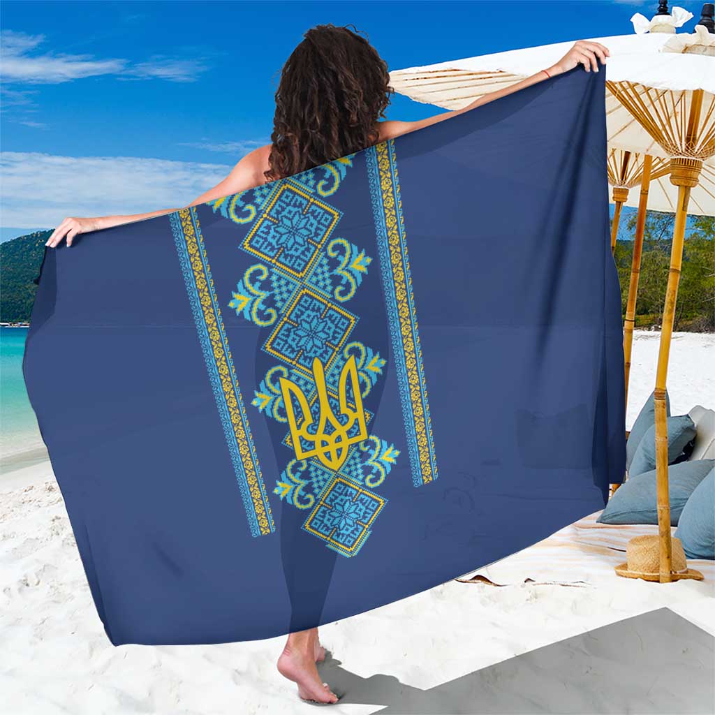 Vyshyvanka Day Sarong Ukrainian Folk Traditions Pattern Blue Version