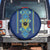 Vyshyvanka Day Spare Tire Cover Ukrainian Folk Traditions Pattern Blue Version