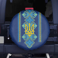 Vyshyvanka Day Spare Tire Cover Ukrainian Folk Traditions Pattern Blue Version