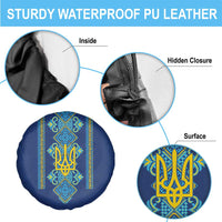 Vyshyvanka Day Spare Tire Cover Ukrainian Folk Traditions Pattern Blue Version
