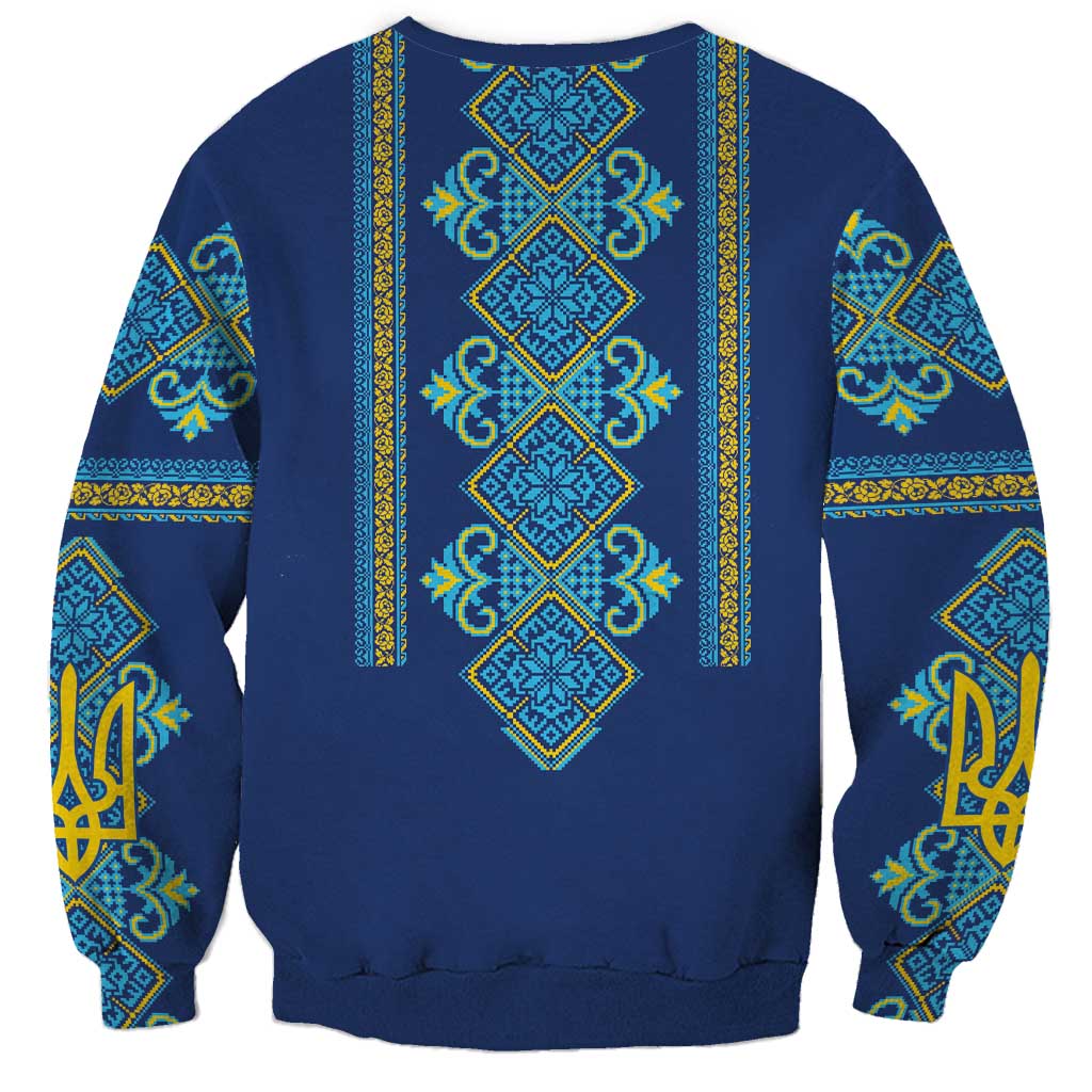Vyshyvanka Day Sweatshirt Ukrainian Folk Traditions Pattern Blue Version