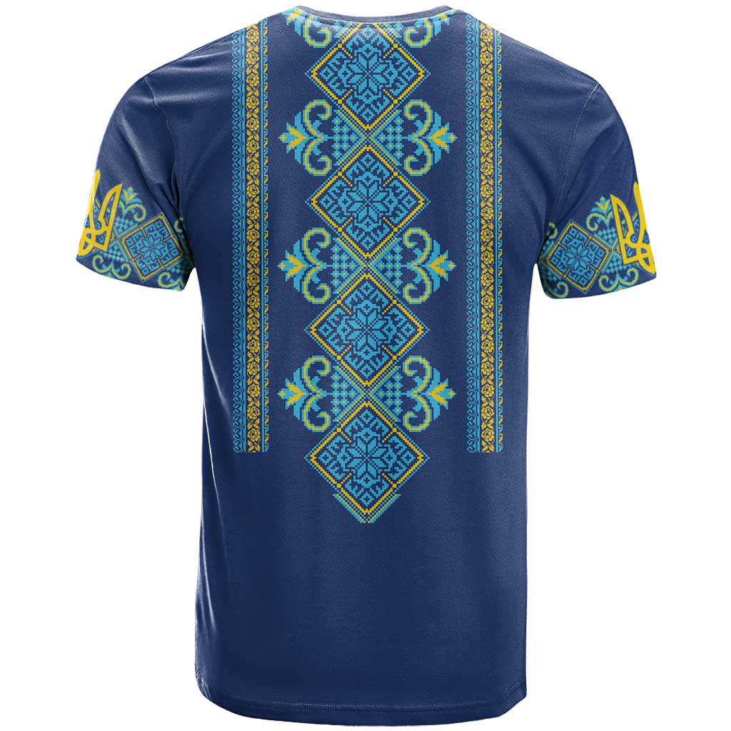 Vyshyvanka Day T Shirt Ukrainian Folk Traditions Pattern Blue Version