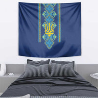 Vyshyvanka Day Tapestry Ukrainian Folk Traditions Pattern Blue Version