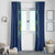 Vyshyvanka Day Window Curtain Ukrainian Folk Traditions Pattern Blue Version