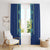 Vyshyvanka Day Window Curtain Ukrainian Folk Traditions Pattern Blue Version