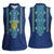 Vyshyvanka Day Women Sleeveless Polo Shirt Ukrainian Folk Traditions Pattern Blue Version