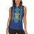 Vyshyvanka Day Women Sleeveless Polo Shirt Ukrainian Folk Traditions Pattern Blue Version