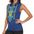 Vyshyvanka Day Women Sleeveless Polo Shirt Ukrainian Folk Traditions Pattern Blue Version
