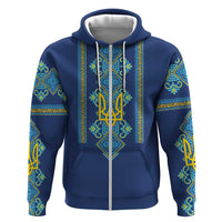Vyshyvanka Day Zip Hoodie Ukrainian Folk Traditions Pattern Blue Version
