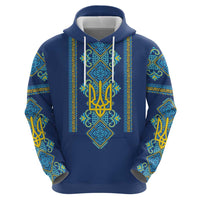 Vyshyvanka Day Zip Hoodie Ukrainian Folk Traditions Pattern Blue Version