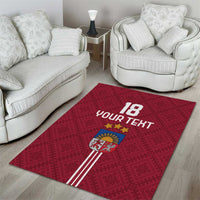 Custom Latvia Football Area Rug Latvijas Go Champion Folk Pattern