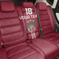 Custom Latvia Football Back Car Seat Cover Latvijas Go Champion Folk Pattern