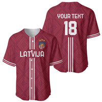 Custom Latvia Football Baseball Jersey Latvijas Go Champion Folk Pattern