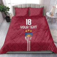 Custom Latvia Football Bedding Set Latvijas Go Champion Folk Pattern