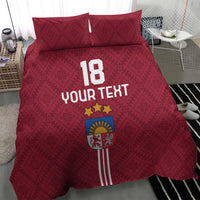 Custom Latvia Football Bedding Set Latvijas Go Champion Folk Pattern