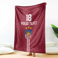 Custom Latvia Football Blanket Latvijas Go Champion Folk Pattern