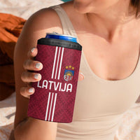 Custom Latvia Football 4 in 1 Can Cooler Tumbler Latvijas Go Champion Folk Pattern