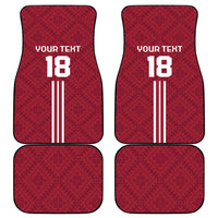 Custom Latvia Football Car Mats Latvijas Go Champion Folk Pattern