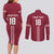 Custom Latvia Football Couples Matching Long Sleeve Bodycon Dress and Long Sleeve Button Shirt Latvijas Go Champion Folk Pattern