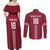 Custom Latvia Football Couples Matching Off Shoulder Maxi Dress and Long Sleeve Button Shirt Latvijas Go Champion Folk Pattern
