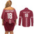 Custom Latvia Football Couples Matching Off Shoulder Short Dress and Long Sleeve Button Shirt Latvijas Go Champion Folk Pattern