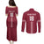 Custom Latvia Football Couples Matching Puletasi and Long Sleeve Button Shirt Latvijas Go Champion Folk Pattern