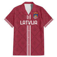 Custom Latvia Football Family Matching Mermaid Dress and Hawaiian Shirt Latvijas Go Champion Folk Pattern