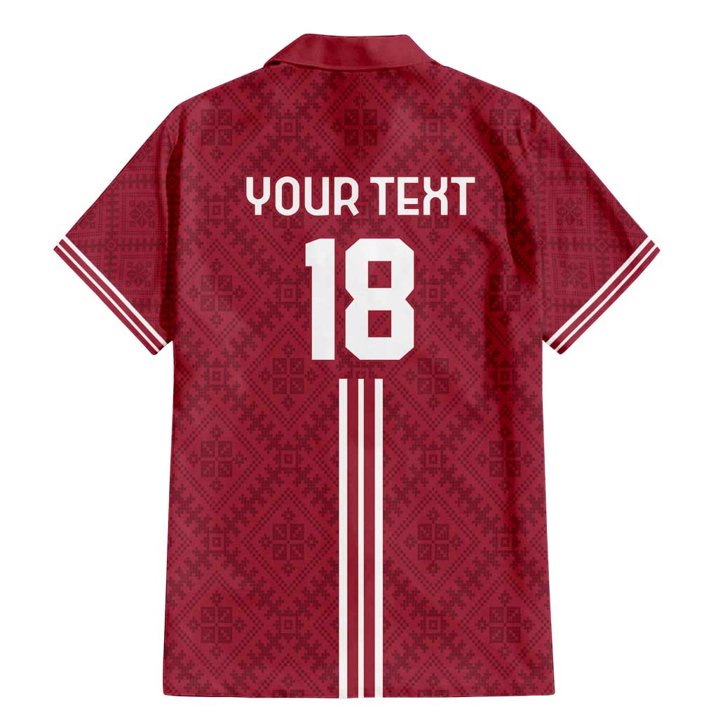 Custom Latvia Football Family Matching Mermaid Dress and Hawaiian Shirt Latvijas Go Champion Folk Pattern