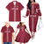 Custom Latvia Football Family Matching Off The Shoulder Long Sleeve Dress and Hawaiian Shirt Latvijas Go Champion Folk Pattern