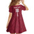 Custom Latvia Football Family Matching Off Shoulder Short Dress and Hawaiian Shirt Latvijas Go Champion Folk Pattern