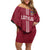 Custom Latvia Football Family Matching Off Shoulder Short Dress and Hawaiian Shirt Latvijas Go Champion Folk Pattern