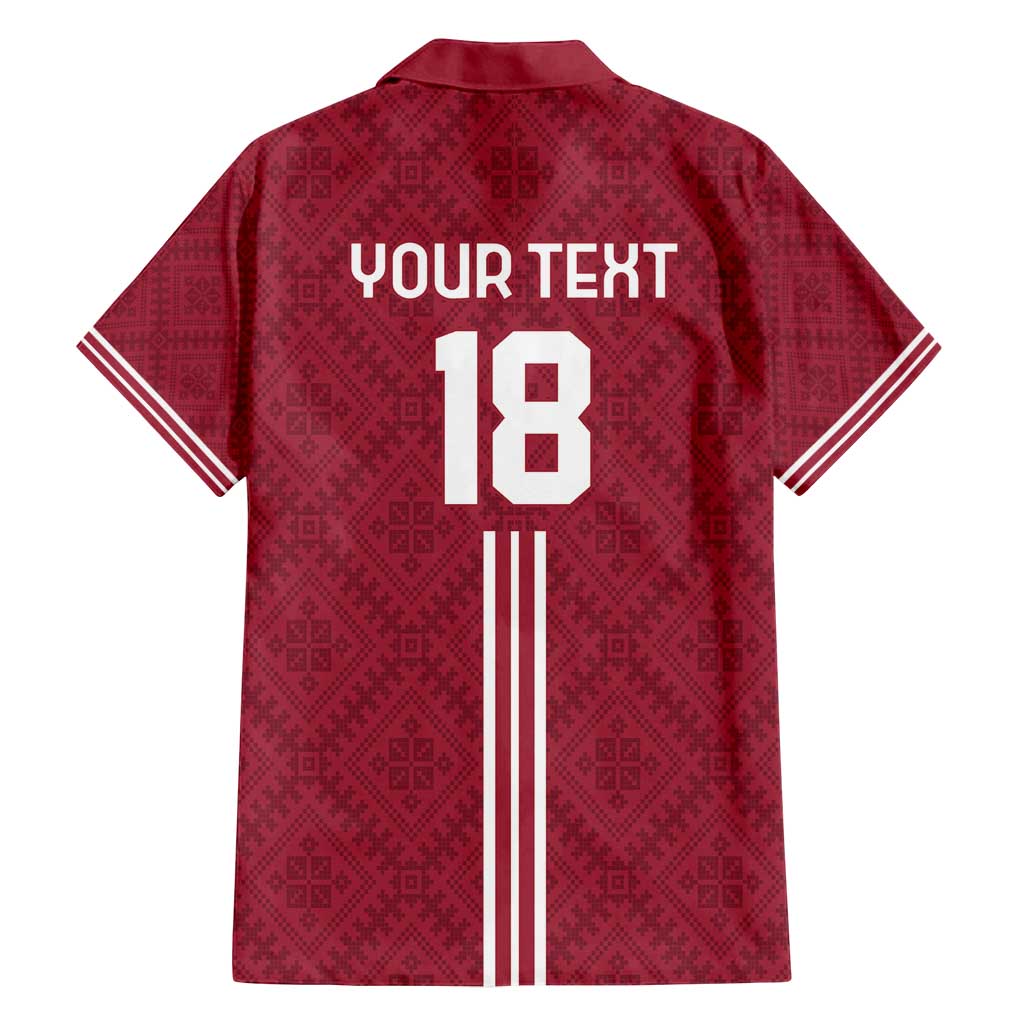 Custom Latvia Football Family Matching Tank Maxi Dress and Hawaiian Shirt Latvijas Go Champion Folk Pattern