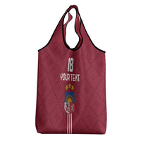 Custom Latvia Football Grocery Bag Latvijas Go Champion Folk Pattern