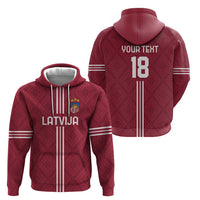 Custom Latvia Football Hoodie Latvijas Go Champion Folk Pattern