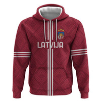 Custom Latvia Football Hoodie Latvijas Go Champion Folk Pattern
