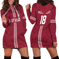 Custom Latvia Football Hoodie Dress Latvijas Go Champion Folk Pattern