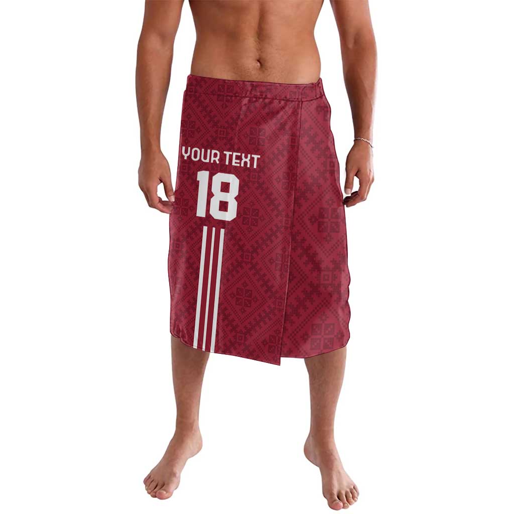 Custom Latvia Football Lavalava Latvijas Go Champion Folk Pattern