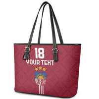 Custom Latvia Football Leather Tote Bag Latvijas Go Champion Folk Pattern