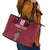 Custom Latvia Football Leather Tote Bag Latvijas Go Champion Folk Pattern