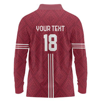 Custom Latvia Football Long Sleeve Polo Shirt Latvijas Go Champion Folk Pattern