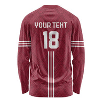 Custom Latvia Football Long Sleeve Shirt Latvijas Go Champion Folk Pattern