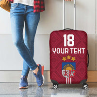 Custom Latvia Football Luggage Cover Latvijas Go Champion Folk Pattern