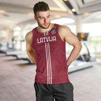 Custom Latvia Football Men Tank Top Latvijas Go Champion Folk Pattern