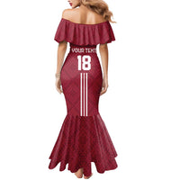 Custom Latvia Football Mermaid Dress Latvijas Go Champion Folk Pattern