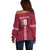 Custom Latvia Football Off Shoulder Sweater Latvijas Go Champion Folk Pattern