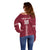 Custom Latvia Football Off Shoulder Sweater Latvijas Go Champion Folk Pattern