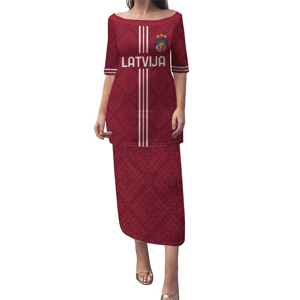 Custom Latvia Football Puletasi Latvijas Go Champion Folk Pattern