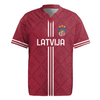 Custom Latvia Football Rugby Jersey Latvijas Go Champion Folk Pattern